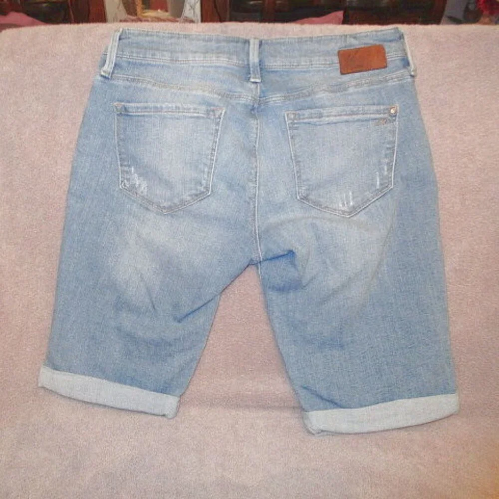 Mavi Jean Shorts Womens Size 29 Stretch Denim Bermuda Karly Distressed Grunge